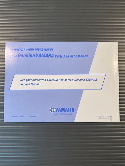 2009 Yamaha Fz6 R Owners Manual Nos Lit 11626 22 77 Ebay