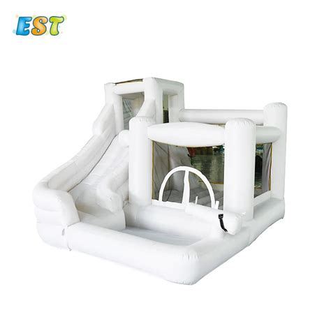 Saltador inflable blanco comercial castillo hinchable para niños casa