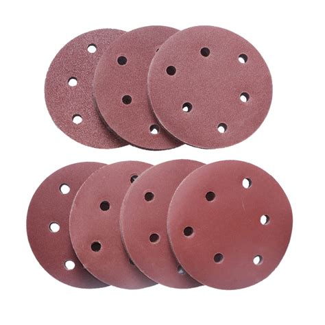 70pcs Set 5 127mm Round Sandpaper Disk Sand Sheets With Sanding Pad