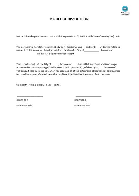 Letter Of Dissolution Sole Proprietorship Template File Income Tax