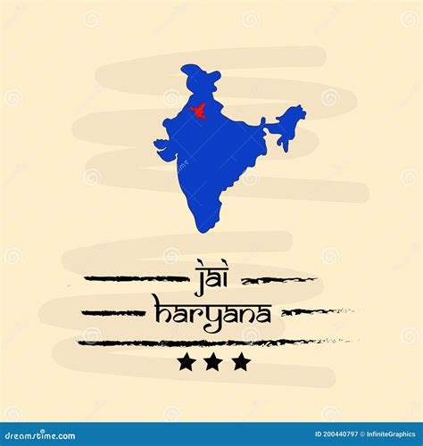 State Of Haryana India With Capital City Chandigarh Hand Drawn Map