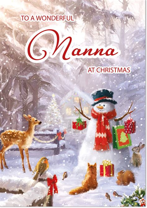 Nanna Christmas Card Forest Friends Gloss Medium Sized Card A5 Si