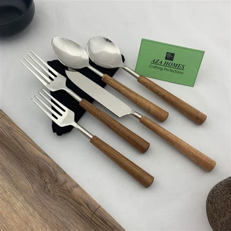 Cutlery with Wooden Handle set of 5 | AZA Homes