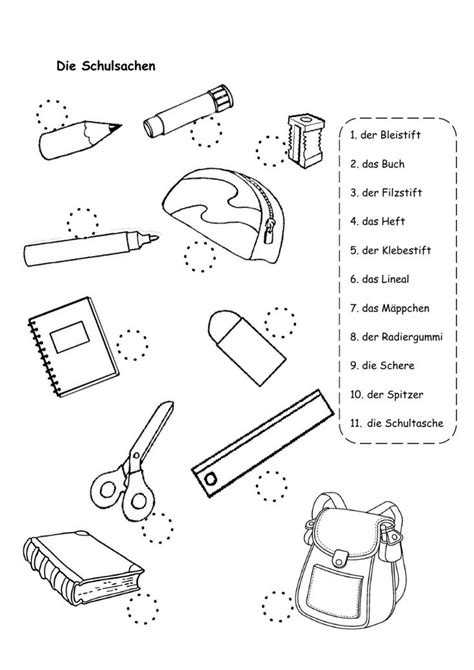 Schulsachen Online Pdf Activity Learn German Activities Worksheets