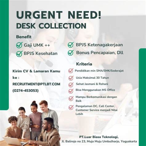 Lowongan Kerja Desk Collection Quality Control QC Di PT Luar Biasa