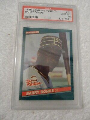 1986 Donruss THE ROOKIES RC Barry Bonds 11 PSA 10 GEM MINT EBay