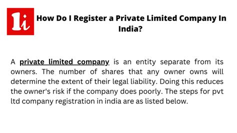 How Do I Register A Private Limited Company In India