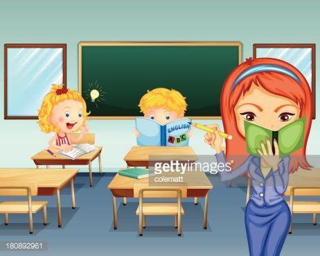 Students Studying Inside The Classroom Stock Clipart | Royalty-Free ...