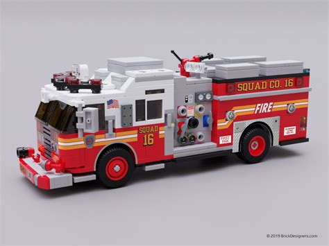 Lego Moc Fdny Ladder Tiller Truck By Brickdesigners Rebrickable