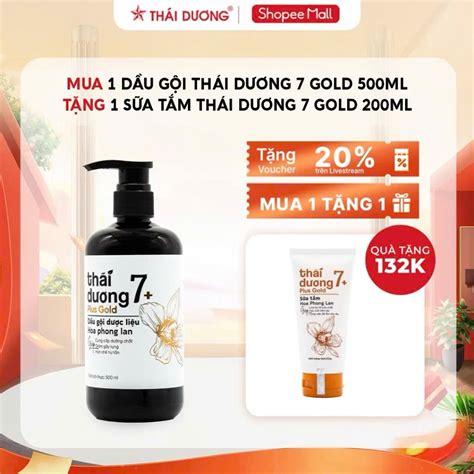 Combo Dầu gội thái dương 7 plus gold 500ml, hoa phong lan + sữa tắm ...