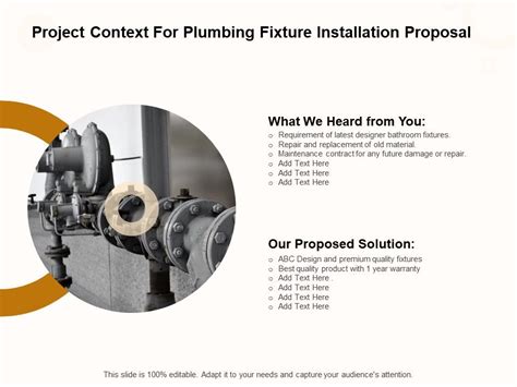 Plumbing Fixtures Ppt Enterprise Plumbing Proposal Powerpoint