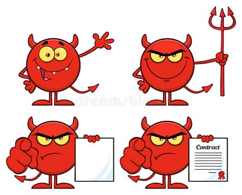 Red Devil Cartoon Emoji Character. Collection Stock Vector ...