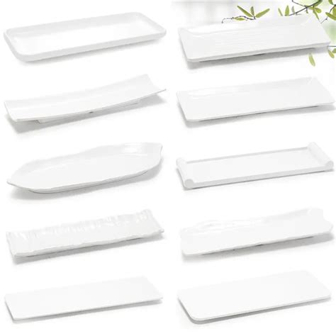 Beef Hot Pot Balls Long Plate Melamine Sushi Flat Plate Rectangular Pastry Dessert Dish