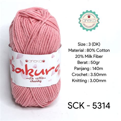 Jual Benang Rajut Katun Susu Sakura Milk Cotton Chunky Shopee