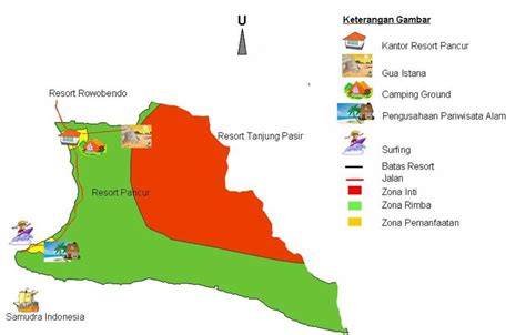 Peta Resort Pancur Taman Nasional Alas Purwo