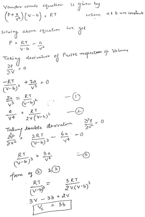 The Value Of Critical Temperature In Terms Of Vander Wall S Constants A