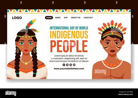 Indigenous People Day Social Media Landing Page Cartoon Hand Drawn