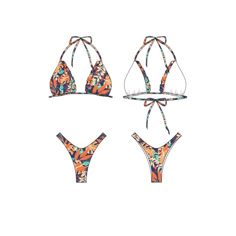 Ds Professional Custom Fashion Print Sexy Swimsuit Summer Women Two Piece String Thong Bikini