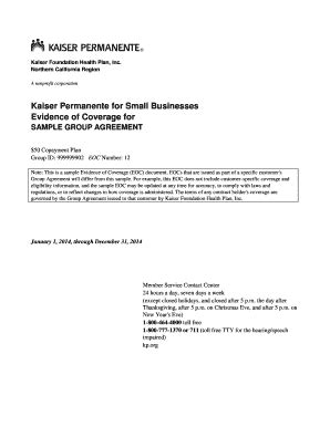 Fillable Online Kaiser Permanente For Small Businesses Fax Email Print