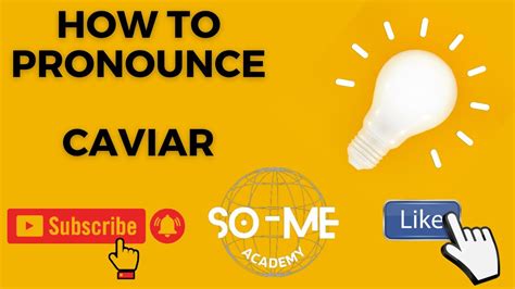 How to Pronounce Caviar Correctly - YouTube