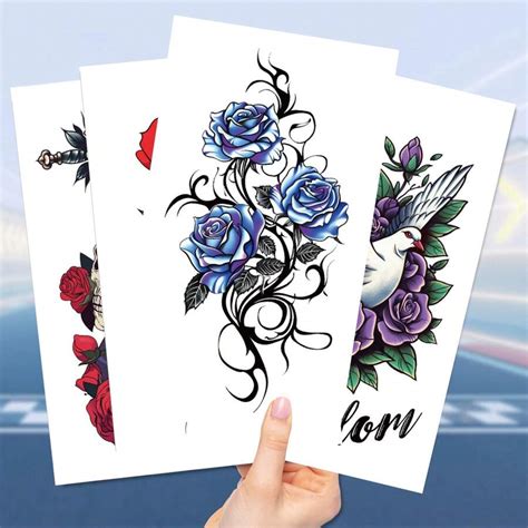 10 Sheets Flower Theme Temporary Tattoo Stickers Lasting 2 5 Days Waterproof Temporary Tattoo