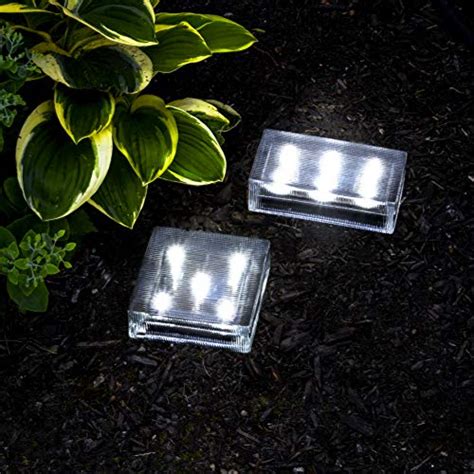 Solar Brick Outdoor Light X Large Glass Paver Striped Texture