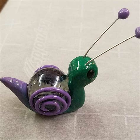 My Version Of A Polymer Clay Snail On A Marble Polymer Clay Animals