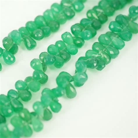 Green Onyx Drop Faceted Beads Zever