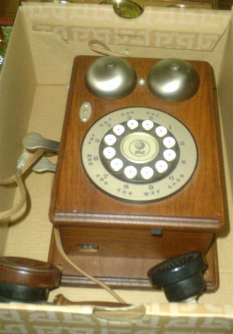 Western Electric Wooden Wall Phone With Rotary Dial | Etsy