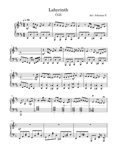 Labyrinth Cg5 Piano Solo Sheet Music For Piano Solo