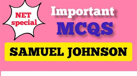 Important Mcqs About Samuel Johnson Ugc Net Eng Lang Lit Youtube