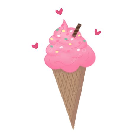 Pink Ice Cream Cone Pink Valentine Ice Cream Cone Png Transparent