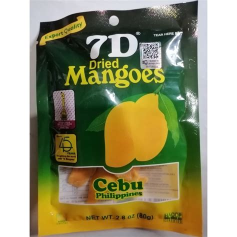 7d Dried Mangoes 80g Cebu dried mangoes | Shopee Philippines