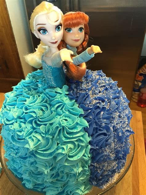 Anna and Elsa Dress Cake. Frozen Birthday Party Cake, Purple Cakes ...