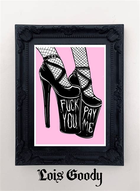 Fuck You Pay Me Art Print Pastel Goth Pin Up Creepy Cute Etsy