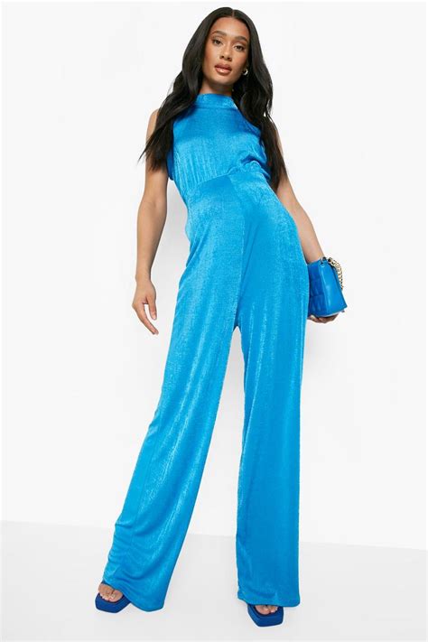 Maternity Halterneck Wide Leg Jumpsuit Boohoo