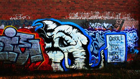 Elephant Graffiti - Wallpaper by Aurrum on DeviantArt