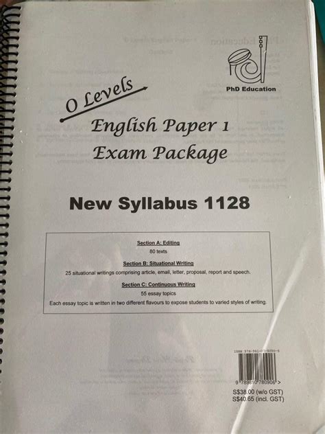 PHD Education O Level English Paper 1 Package Hobbies Toys Books