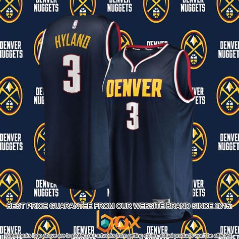 NEW Bones Hyland Denver Nuggets 2021 22 Navy Jersey Basketball Boxbox