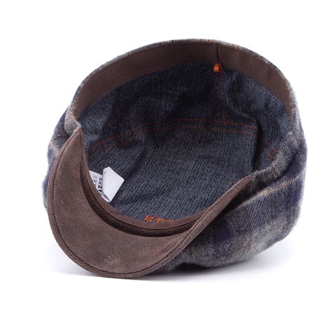 Stetson Hatteras Lambswool Check Grey Navy