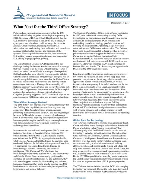 What Next For The Third Offset Strategy