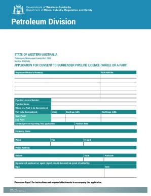 Fillable Online Petroleum Division Form Consent To Surrender Whole