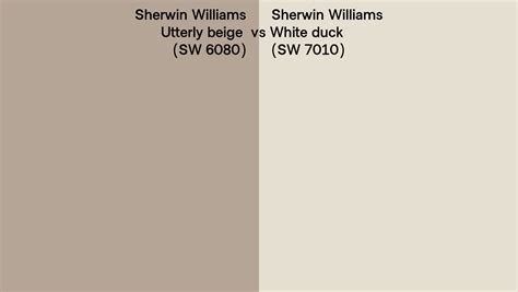 Sherwin Williams Utterly Beige Vs White Duck Side By Side Comparison