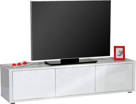 TV Tisch Board URBANA Weiss Lack Hochglanz Schrank Lowboard Rack