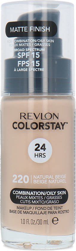 Revlon Colorstay Matte Finish Foundation 220 Natural Beige Oily Skin