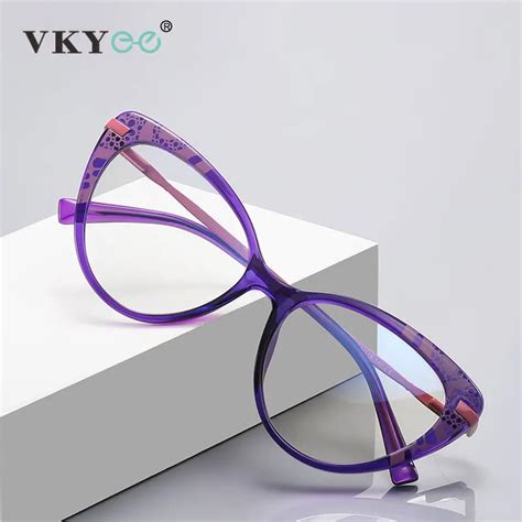 Vicky Women Cat Eye Myopia Hyperopia Prescription Reading Glasses Anti Blue Light Blocking