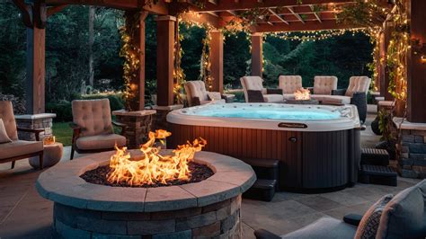 Amazing Hot Tub Fire Pit Combo Designs For Inspiration