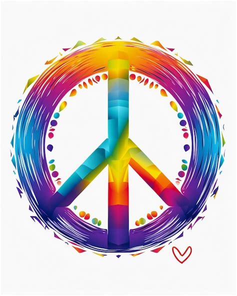 A Colorful Peace Sign With The Word Peace On It Premium Ai Generated