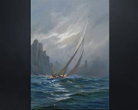 Sailboat Art Original By Alexander Shenderov Sail Boat Oil Painting