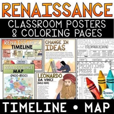 Renaissance Posters Timelines Maps Coloring Pages European Renaissance ...